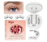 Higu Clace Kit Di Ciglia Magnetiche Con Applicatore Morbide, Ciglia Magnetiche Naturali Senza Colla, Facili Da Indossare Per Principianti, Indossare tutto il giorno (Soft Kit B03)