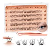 Higu clace Pestañas autoadhesivas, juego de pestañas prepegadas, 60 unidades, rizos en D, pinzas para pestañas, no requiere pegamento ni removedor, pestañas postizas para presionar (YY)