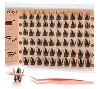 Higu clace Pestañas autoadhesivas, juego de pestañas prepegadas en D, 60 unidades, pinzas para pestañas, no requiere pegamento ni removedor, pestañas postizas DIY para presionar