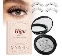 Higu clace Pestañas magnéticas con aplicador, aspecto natural, sin delineador de ojos, no necesita pegamento (Black A)