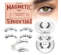 Higu Clace PestañAs MagnéTicas Con Aplicador, PestañAs MagnéTicas Sin Delineador De Ojos, Aspecto Natural, Magnetic Eyelashes No Necesita Pegamento(Kit-HI)