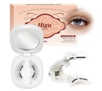 Higu clace Pestañas magnéticas, pestañas magnéticas sin delineador de ojos, pestañas magnéticas con aplicador, aspecto natural magnético, no requiere pegamento (SET-E)