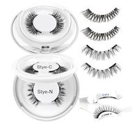 Higu clace Pestañas magnéticas, pestañas magnéticas sin delineador de ojos, pestañas magnéticas con aplicador, aspecto natural magnético, no requiere pegamento para pestañas magnéticas (KIT-CN)
