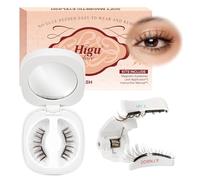 Higu clace Pestañas magnéticas, pestañas magnéticas sin delineador de ojos, pestañas magnéticas con aplicador, aspecto natural magnético, no requiere pegamento (SET-D)