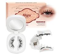 Higu clace Pestañas magnéticas, pestañas magnéticas sin delineador de ojos, pestañas magnéticas con aplicador, aspecto natural magnético, no requiere pegamento (SET-C)