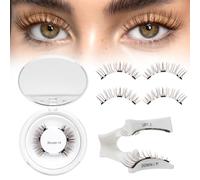 Higu clace Pestañas magnéticas, pestañas magnéticas sin delineador de ojos, pestañas magnéticas de aspecto natural, pestañas magnéticas fuertes con aplicador, no requiere pegamento, pestañas