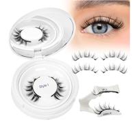 Higu clace Pestañas magnéticas, pestañas magnéticas sin delineador de ojos, pestañas magnéticas de aspecto natural, pestañas magnéticas fuertes con aplicador, no requiere pegamento, pestañas