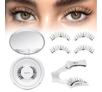 Higu clace Pestañas magnéticas, pestañas magnéticas sin delineador de ojos, pestañas magnéticas de aspecto natural, pestañas magnéticas fuertes con aplicador, no requiere pegamento, pestañas