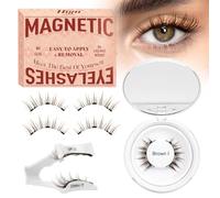 Higu clace Pestañas magnéticas, pestañas magnéticas sin delineador de ojos | Pestañas magnéticas de aspecto natural, pestañas magnéticas fuertes con aplicador, no requiere pegamento