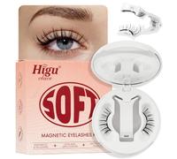 Higu clace Pestañas magnéticas suaves, pestañas magnéticas sin delineador de ojos, pestañas magnéticas de aspecto natural, pestañas magnéticas fuertes con aplicador, no requiere pegamento, pestañas