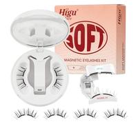 Higu clace Pestañas magnéticas suaves, pestañas magnéticas sin delineador de ojos, pestañas magnéticas de aspecto natural, pestañas magnéticas fuertes con aplicador, no requiere pegamento, pestañas