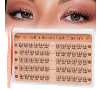 Higu clace Self -Adhesive-Cluster-Lashes Natural Look, Wispy Lash Clusters D Curl Mix 10-12mm, Pre-Glued-Eyelashes No Glue Deeded, Press on Lashes Easy to Use(Volume B)