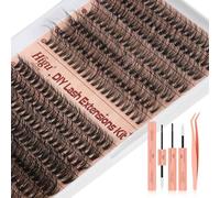 Higu clace Wimpern-Extensiones, 280 piezas 30D+40D Lash-Extension-Set, Wimpern-Extensions-Set-7-tage halt mit Applikator und Wimpernkleber und Versiegelung (V6)
