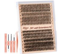 Higu clace Wimpern-Extensiones, 280 unidades 30D+40D Lash-Extension-Set, Wimpern-Extensions-Set-7-tage halt mit Applikator und Wimpernkleber und Versiegelung (V1)