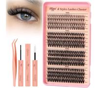Higu clace Wimpern-Extensiones,30D+40D+50D+60D Lash-Extension-Set, Wimpern-Extensions-Set-7-tage halt mit Applikator und Wimpernkleber und Versiegelung