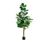 Higuera Artificial De Hoja De Violín, Ficus Lyrata Sintética, Ficus Sintético, Per Interni Ed Esterni, Decorazione Per Casa, Ufficio, Soggiorno(160cm/5.2ft)