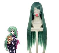 Higurashi No Naku Koro Ni Cosplay Wigs Sonozaki Costume Green Heat Resistant Hair Party Role Play Wig+ Wig Cap