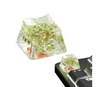 higyee Teclas de Resina de Flores, Teclas de Teclado de Flores secas - Tecla del Teclado Gypsophila - Brilla a través del Teclado de Juego translúcido, Perfil Sa, tecla Esc con diseño de Flor eterna