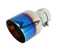 Hihaha Abrazadera De Punta De Escape Inclinada Para Tubo De Escape Trasero De Coche En Acero Inoxidable 2.5" Entrada 4.1" Salida 7.3" Longitud 1 Juego Tono Plateado Azul