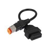 Hihaha Cable adaptador de escáner de diagnóstico OBD2 de 4 pines a OBD2 para motocicleta Harley/Inner OBDII de 16 pines a 4 pines para leer información de diagnóstico del escáner, duradero, 1 unidad
