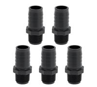 Hihaha Conector Recto de Tubería de Rosca Macho 3/4" BSPT de 20mm / 25/32" con Conexión de Manguera de Barb de Plástico 5 Piezas