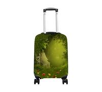 hihihihihihihihi Funda de equipaje de elastano para viaje, con cuentas, plumas de pavo real, lavable, para equipaje de 56 a 60 cm, Fairy Forest Green Mystery, M