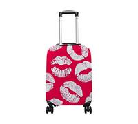 hihihihihihihihi Funda de equipaje de elastano para viaje, diseño de labios rojos, lavable, tamaño XL, de 73 a 81 cm, Joyful Lip Traces Words Red, M