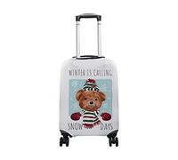 hihihihihihihihi Funda de equipaje de elastano para viaje, para mujer, bailarina, bailarina, baile, lavable, para equipaje de 26 a 28 pulgadas, Winter is Calling Bear Doll Snowflakes, L