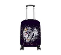 hihihihihihihihi Funda de equipaje de elastano para viaje, protector de columpio, corona, cisne, oscuro, lavable, S de 18 a 20 pulgadas, Swing Queen Crown Swan Dark, M