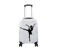 hihihihihihihihi Funda de equipaje de elastano para viaje, protector de viaje con silueta de bailarina, color negro, lavable, para equipaje de 45,7 a 50,8 cm, Bailarina Black Silhouette Dancer, M