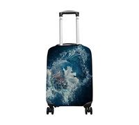 hihihihihihihihi Funda de equipaje de elastano para viaje, protector de viaje con silueta de bailarina, color negro, lavable, para equipaje de 45,7 a 50,8 cm, Water Splash - Pez de lucha siamés, XL