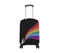 hihihihihihihihi Funda para equipaje de elastano protector de viaje a cuadros arcoíris lavable XL 29-32 pulgadas, Sostiene la mano Rainbow Space Gay Pride, L