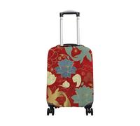 hihihihihihihihi Funda para equipaje de elastano, protector de viaje, copos de nieve, color rojo, lavable, para equipaje de 26 a 28 pulgadas, Peonies Carps Red Chinese Style, XL