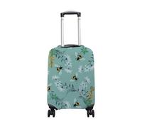 hihihihihihihihi Funda para equipaje de elastano, protector de viaje de moda, sello de viaje de verano, lavable, funda de equipaje de 26 a 28 pulgadas, Honey Bee Wild Flowers Lgreen Mint, M