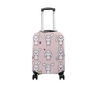 hihihihihihihihi Funda para equipaje de elastano, protector de viaje Kawaii Big Head Smiling Alpaca lavable, funda de equipaje S de 18 a 20 pulgadas, Divertido y lindo conejo kawaii rosa estilo de