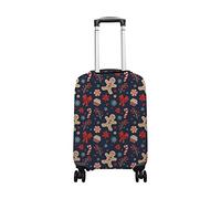 hihihihihihihihi Funda para equipaje de elastano, protector de viaje, pintado a mano, floral, oscuro, lavable, S de 45,7 a 50,8 cm, Christmas Gingerbread Mans Vintage Xmas, M