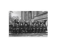 HIHIOI 1927 Solvay Conference on Quantum Mechanics Física Póster de Albert Marie Curie Pintura Decorativa Lienzo Arte de Pared Póster Sala de Estar Dormitorio Pintura 16x24 pulgadas (40x60cm)