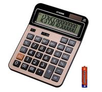 HIHUHEN Calculadora electrónica grande para computadora, contador solar y de batería, pantalla de 14 dígitos, botón grande multifuncional para cálculo de negocios, oficina, escuela (HY-9200B)