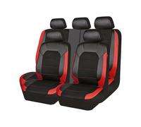 HIIAW Juegos Cubreasientos Funda De Asiento Coche PU con Conjunto Completo Accesorios Interiores para Rexton para Note para E12 para Cobalt(Red)