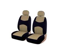 HIIAW Juegos Cubreasientos Fundas Universales para Asientos De Coche Camión SUV 2 Plazas Protector Delantero Par Poliéster(Beige 2 Pieces)