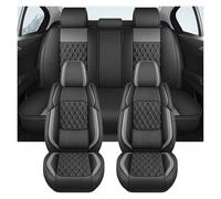 HIIAW Juegos Cubreasientos Juego Completo De Fundas Asiento Coche PU Transpirables para Hyundai para Teana para J32 para Note para E12 para Rapid para W204(Black)