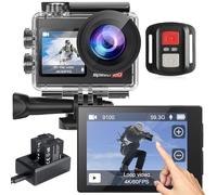 Hiicam Cámara de acción 4K Resistente al Agua 20MP con Pantalla táctil, cámara submarina 131FT con EIS para Snorkel, Casco, Bicicleta, Gran Angular 170°, Control Remoto, WiFi, Zoom 5X