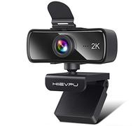 Hiievpu Cámara web 2K con micrófono para PC y portátil, cámara web USB con privacidad, Plug and Play, adecuada para streaming/juegos/videoconferencias y zoom/YouTube/Cisco WebEx/Google Meet