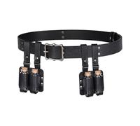 HiiFeuer 3 frascos de vidrio ajustables con cinturón de alquimia medieval, frascos de vidrio ajustables, disfraz de bruja de mago, feria renacentista, Negro, Talla única