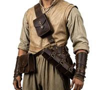 HiiFeuer 4 bolsas tácticas medievales para el cinturón con soporte para espada, accesorios de mercenario renacentista para festivales medievales LARP y cosplay