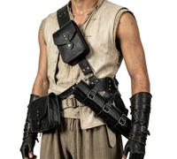 HiiFeuer 4 bolsas tácticas medievales para el cinturón con soporte para espada, accesorios de mercenario renacentista para festivales medievales LARP y cosplay