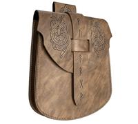 HiiFeuer 4 PCs Cinturón de Alquimia Medieval para Disfraces, Fantástico Cinturón de Piel de Mago Porta Pociones con 4 Frascos de Corcho y Bolsa para el Cinturón (Marrón A)