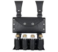 HiiFeuer Alquimia Medieval Bolsa de Cinturón de Cuero de Faux con 4 Frascos de Poción de Corcho, Bolsa de Cintura de Mago de Fantasía para Halloween (Negro A)