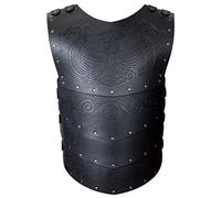 HiiFeuer Armadura Pectoral vikinga de Piel sintética, Retro Caballero Medieval Armadura de Cuero para Larp/Cosplay (Negro B)