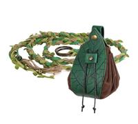 HiiFeuer Bolso de hojas renacentistas con cinturón medieval, bolsa de dados con decoración de bagladybug, accesorios de vestido élfico para LARP Ren Faire Halloween, Verde (Green B)